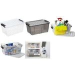 plast team Aufbewahrungsbox HOME BOX, 8,0 Liter, grau- transparent, Box mit Deckel, Material: PP, mit schwarzen - 1 Stück (22380804)