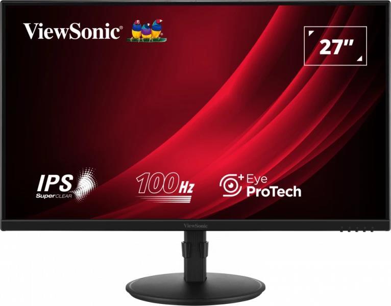 Viewsonic VG2708A-MHD. Bildschirmdiagonale: 68,6 cm (27"), Display-Auflösung: 1920 x 1080 Pixel, HD-Typ: Full HD, Bildschirmtechnologie: LED, Reaktionszeit: 5 ms, Natives Seitenverhältnis: 16:9, Bildwinkel, vertikal: 178°. Eingebaute Lautsprecher. VESA-Halterung, Höhenverstellung. Produktfarbe: Schwarz (VG2708A-MHD) (geöffnet)