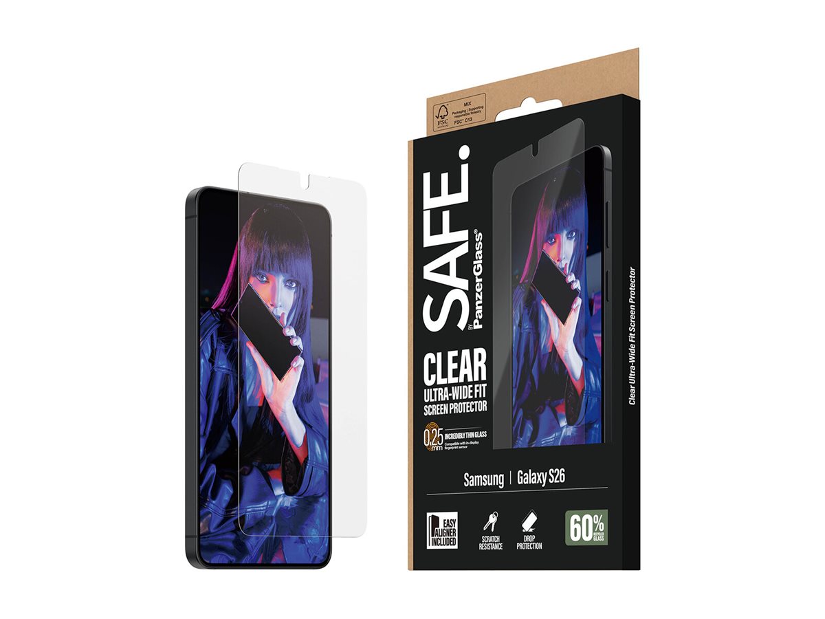 PanzerGlass SAFE. Displayschutz für Samsung Galaxy S26 Ultra-Wide Fit mit EasyAligner Klar