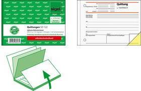 sigel Formularbuch "Quittung", inkl. MwSt., DIN A6 quer (SD122)