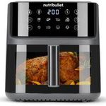 NutriBullet Heißluftfritteuse CRISPLITE VISION schwarz/silber Korb 8 Liter mit (0C12500004)