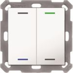 MDT BE-TAL55T2.01 Taster Light 55 2fach RGB-W Temp.sensor Reinweiß gl. Neutral (BE-TAL55T2.01)