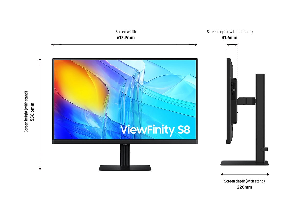 Samsung S80D Computerbildschirm 68,6 cm (27") 3840 x 2160 Pixel 4K Ultra HD LCD Schwarz (LS27D800EAUXEN)