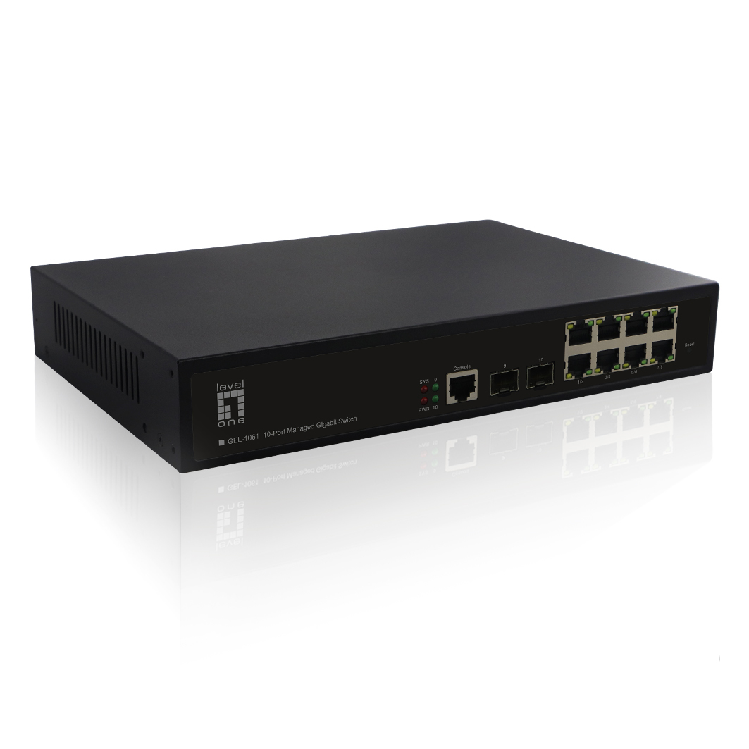 LevelOne GEL-1061 L2 Managed Gigabit Switch 10-Port 2x SFP Schwarz