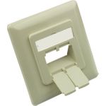 Zentralstück 50x50mm inkl. Abdeckrahmen 80x80mm für Netzwerkdosen, perlweiß RAL1013, Good Connection (GC-N0154)