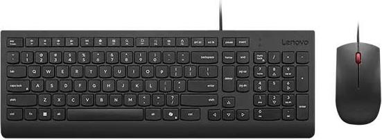 Lenovo Essential Wired Combo 4X31R64409 Tastatur-Maus-Set QWERTY Dänisch Schwarz USB
