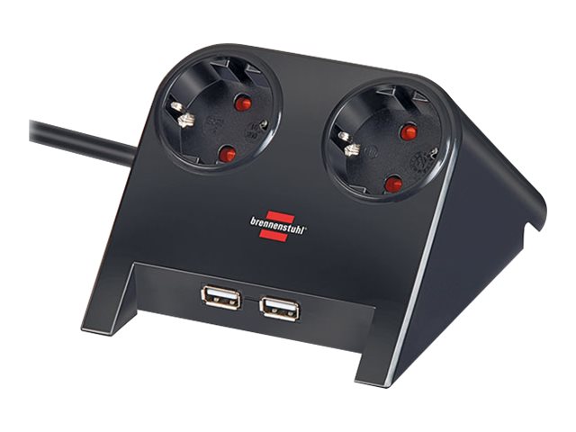 Brennenstuhl Desktop-Power USB-Charger Steckdosenleiste Schwarz