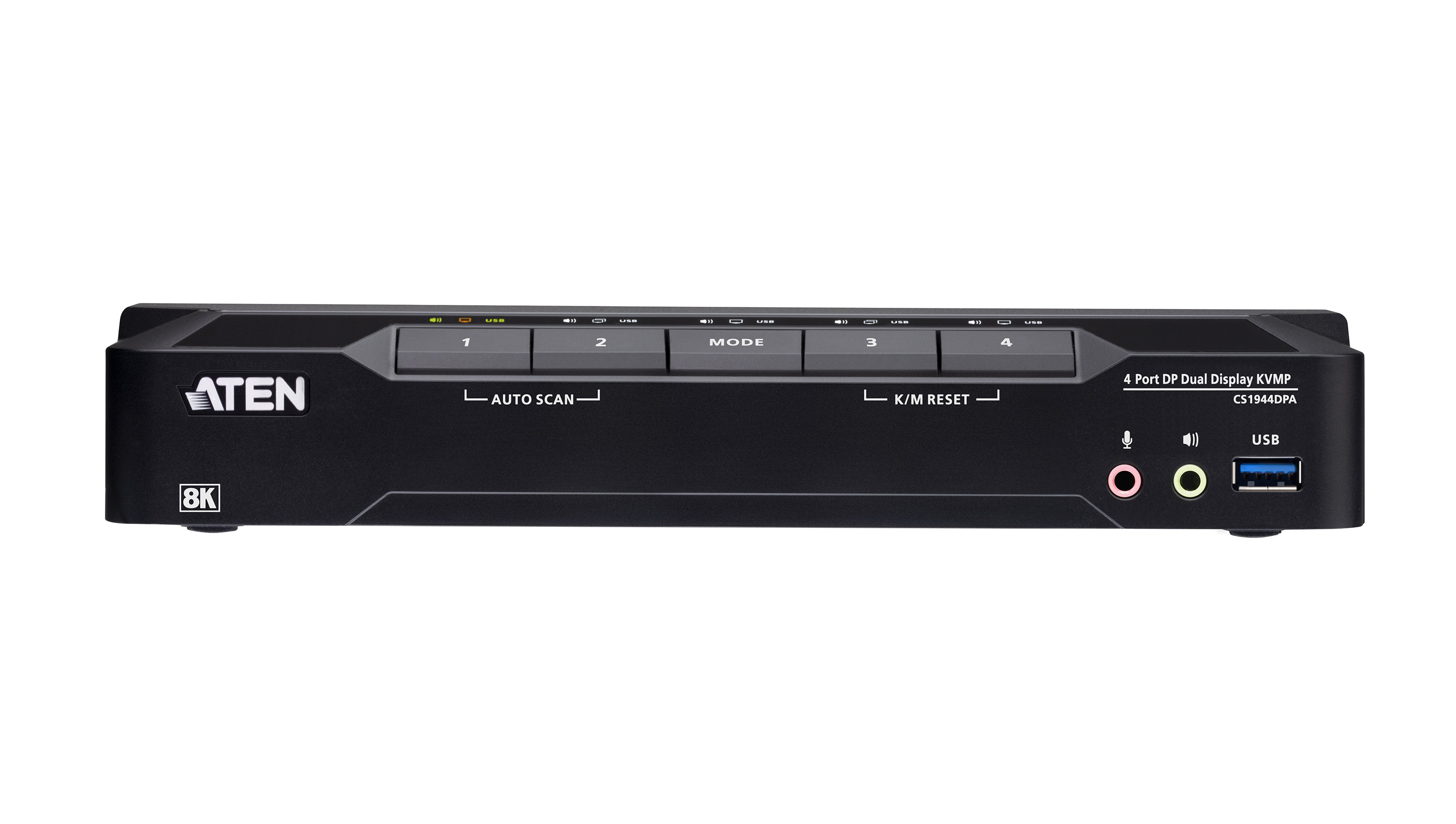 ATEN CS1944DPA 4-Port Dual-Display KVMP-Switch DisplayPort USB 3.0 8K Schwarz