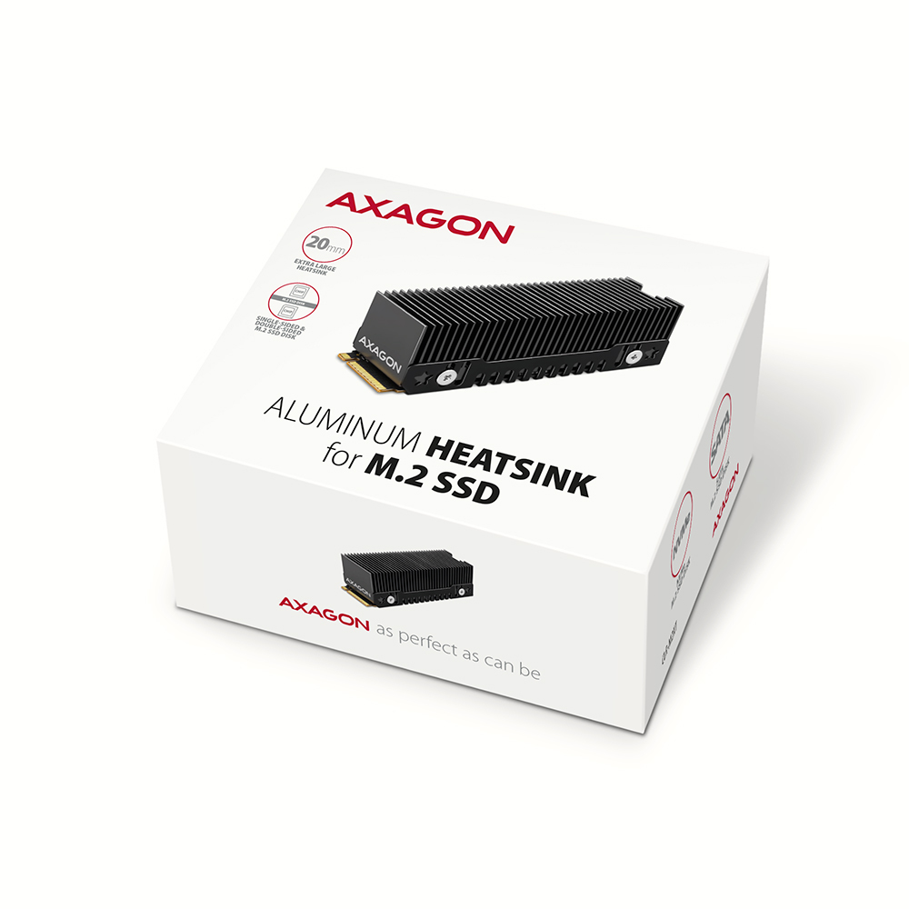 AXAGON CLR-M2XT M.2 SSD Passivkühler Aluminium 2280 Black, Grey