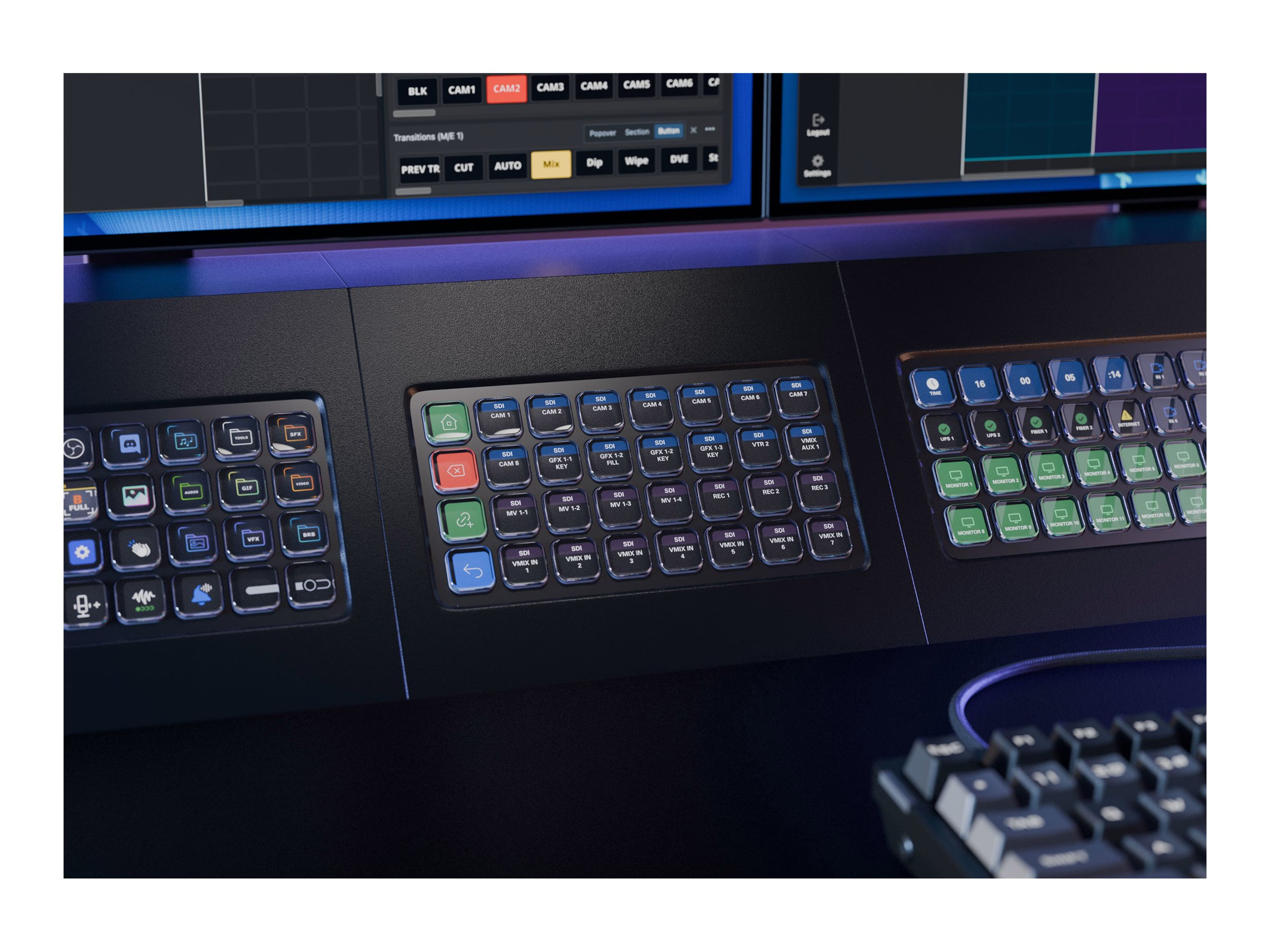 Elgato Stream Deck Module Videobearbeitungscontroller 32 Membrantasten USB Schwarz