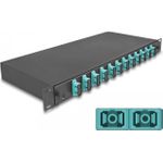 Delock 19? LWL Spleißbox 12 x SC Duplex OM3 1HE spleißfertig komplett bestückt (67007)