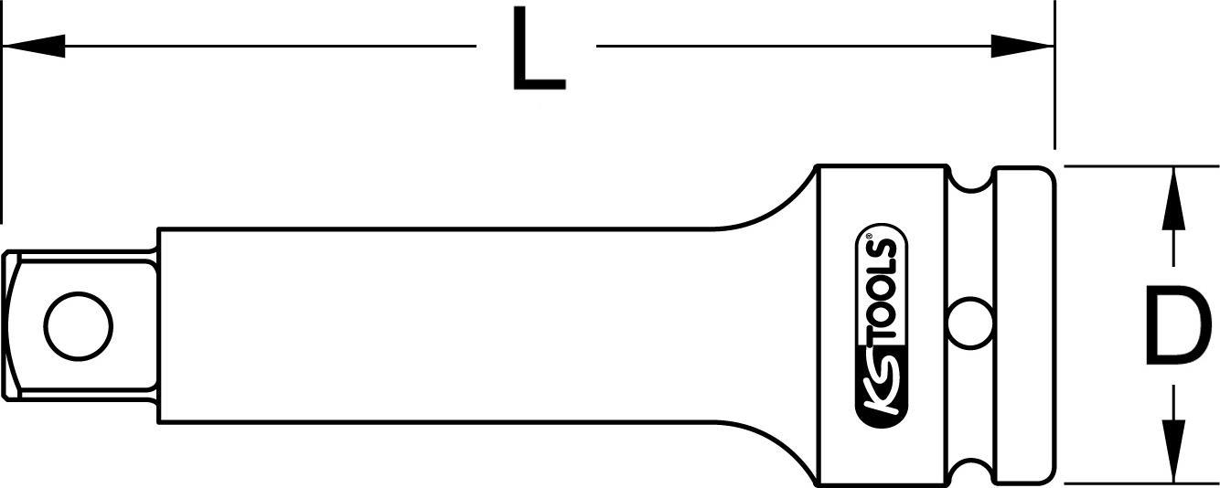 KS TOOLS 2,50cm (1\") Kraft-Verlängerung, 405 mm (515.1817)
