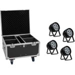 EUROLITE Set 4x AKKU IP PAR 14 HCL QuickDMX + Flightcase (20001052)