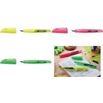 STABILO Füllhalter EASYbuddy NEON L, Linkshänder, neonpink Federbreite: L, Schreiblernstift mit Soft-Griffzone aus - 1 Stück (5033/17-41)