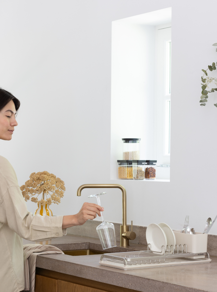 Brabantia Abtropfgestell kompakt 252006 Aluminium Beige