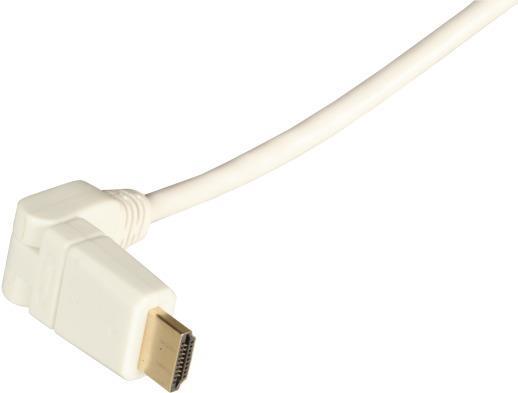 HighSpeed HDMI+ Anschlusskabel mit Eth., 360°, A-A, St.-St., 2,0m, weiß Hersteller: EFB-Elektronik (K7905WS.2)
