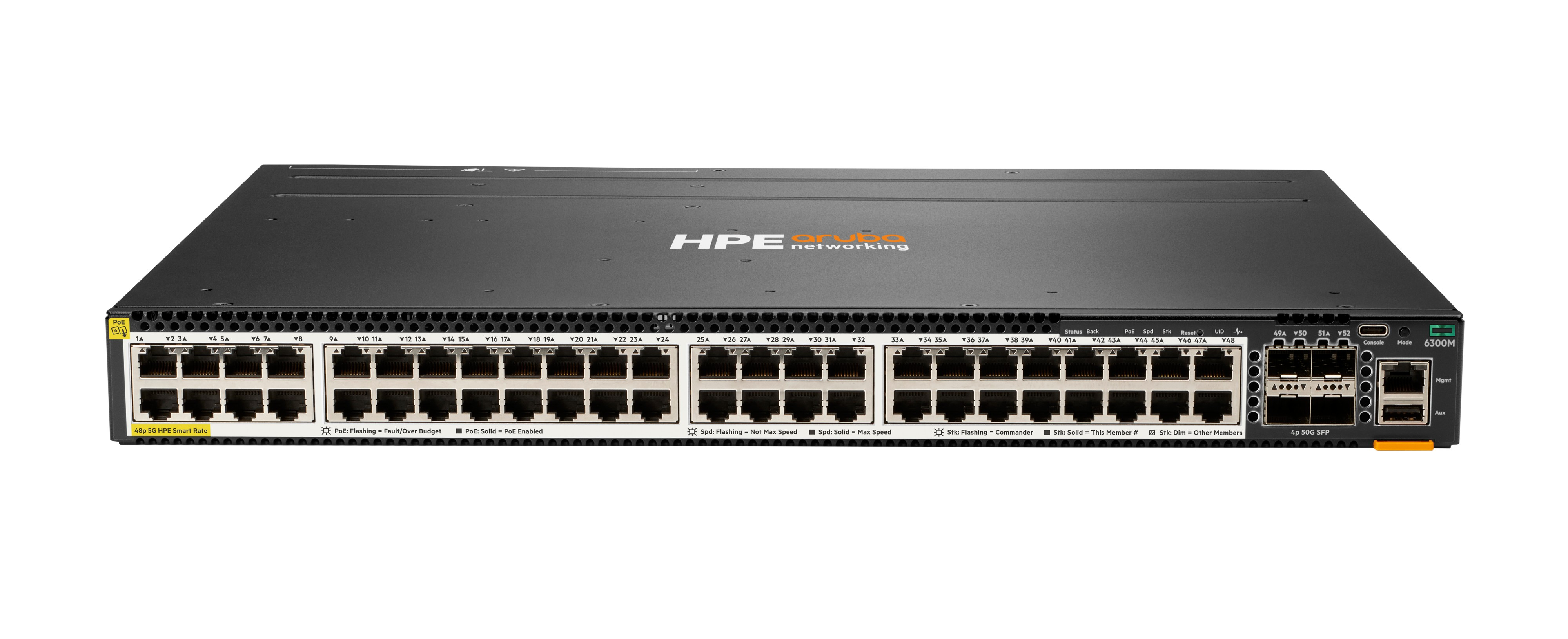 HPE Aruba 6300M Switch 48 x 5G PoE+ 4 x 50G SFP56 Schwarz