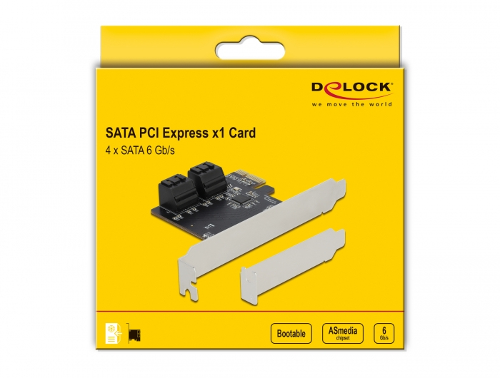 Delock 90010 Speicher-Controller 4 Port SATA PCIe 3.0 x2 Silber