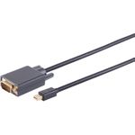 S/CONN maximum connectivity Displayportkabel-Mini Displayport Stecker 1.2 auf VGA Stecker, schwarz, 1m (10-54035)