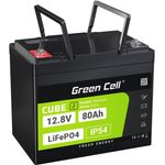 Green Cell CUBE LiFePO4 Spezial-Akku LiFePo-Block Schraubkontakt Li-Ion 12.8 V 80 (GC-LFPGC12V80AH)
