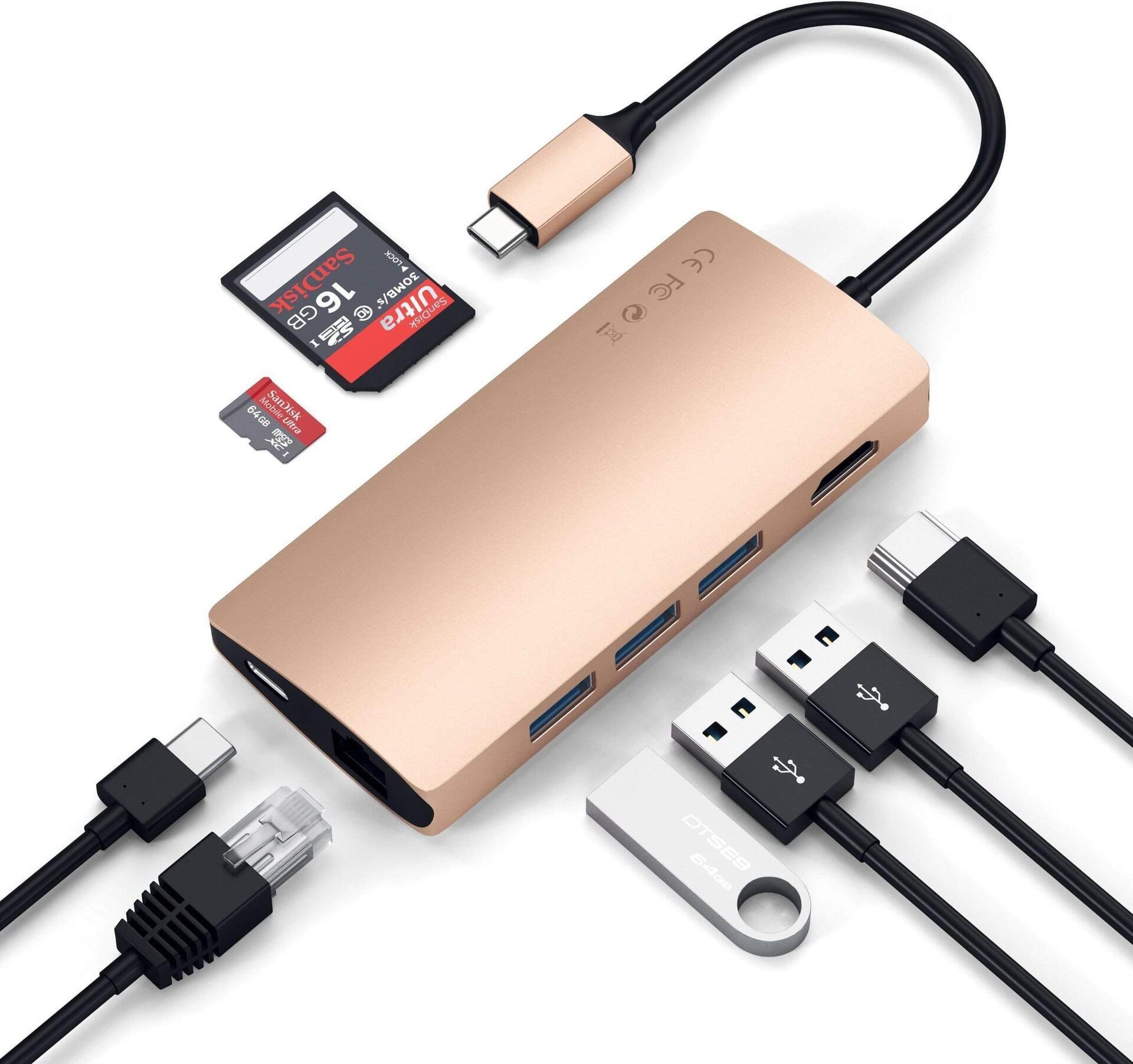 Satechi ST-TCMA2G Notebook-Dockingstation & Portreplikator Verkabelt Thunderbolt 3 Gold (ST-TCMA2G)