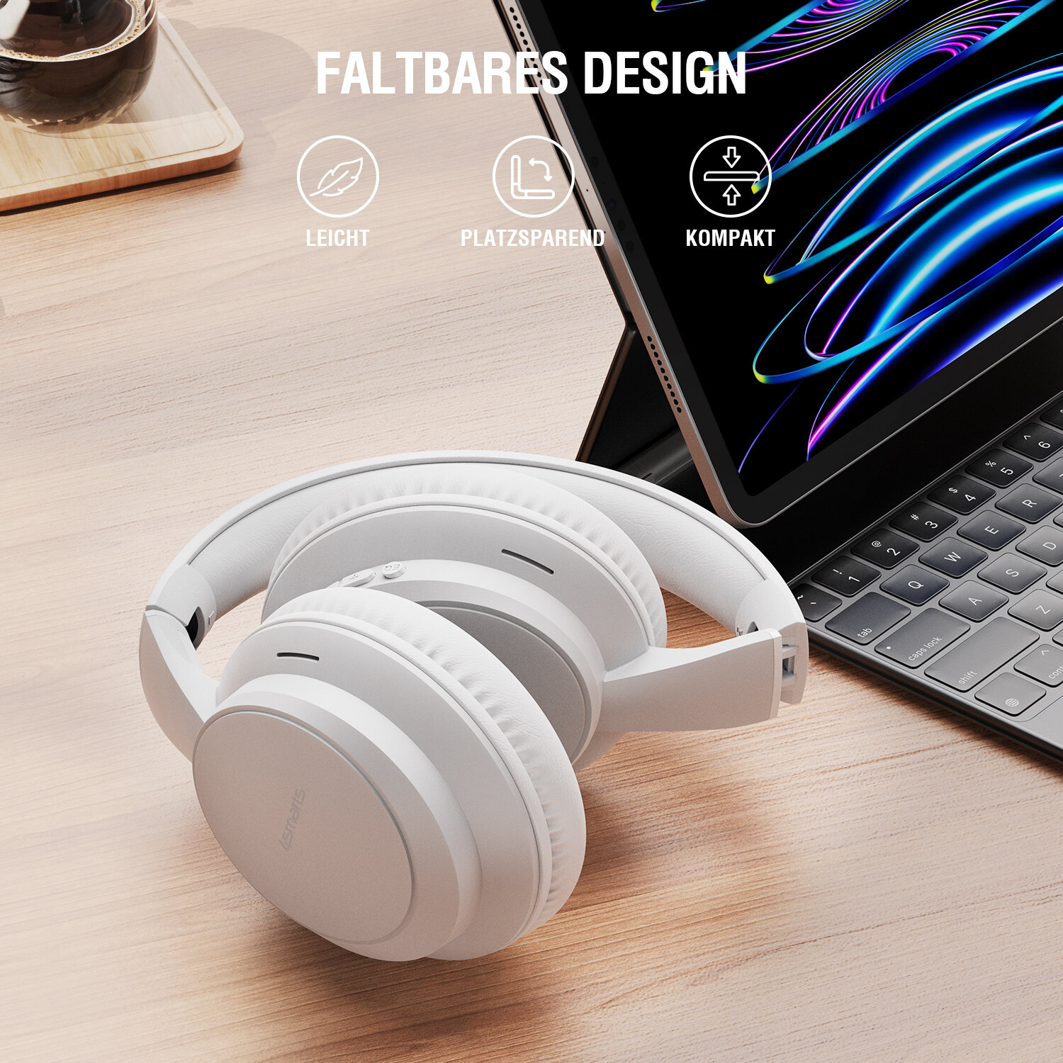 4smarts SkyBuds Wave Over-Ear Bluetooth Kopfhörer 10 h Weiß