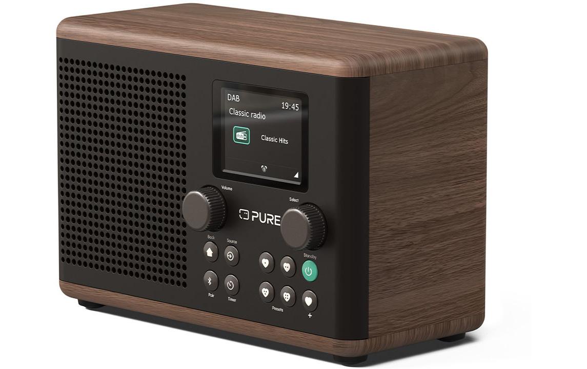 Pure Classic H4 DAB+ FM Radio Bluetooth 5.3 10W Schwarz/Walnuss