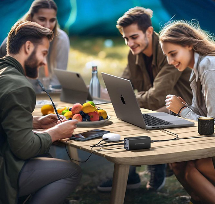 Conceptronic OZUL06BE Ladegerät 200W GaN 4x USB-C 2x USB-A Schwarz