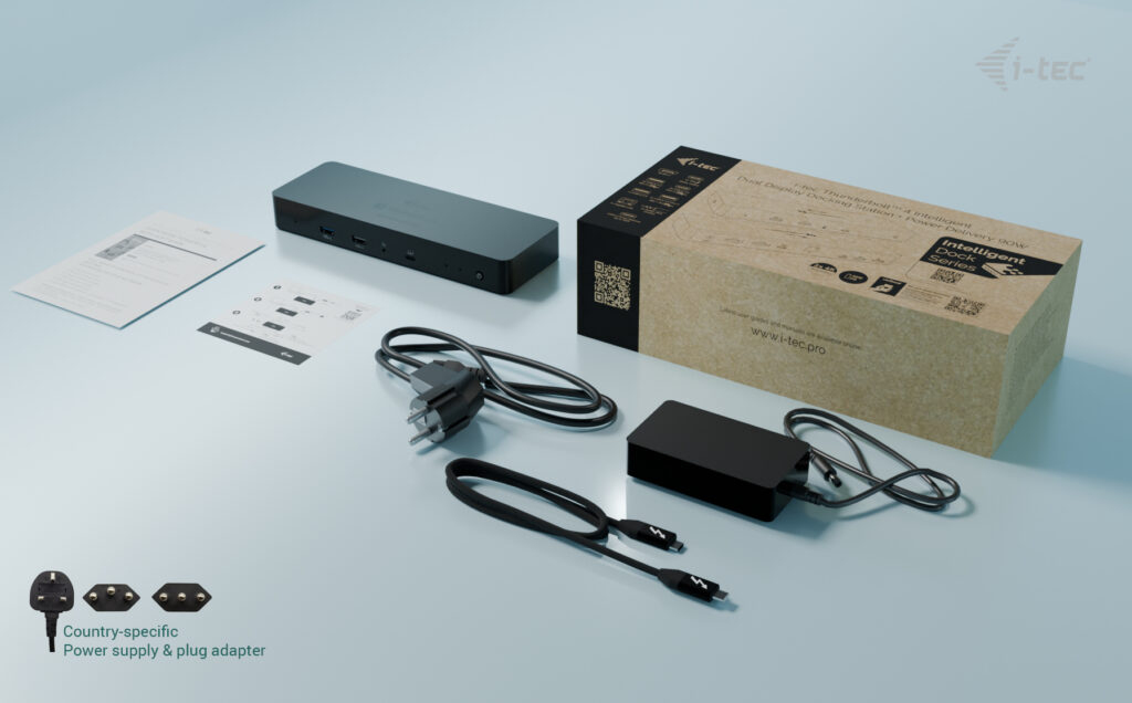 i-tec Thunderbolt 4 Dual Display Dockingstation Power Delivery 90W Schwarz
