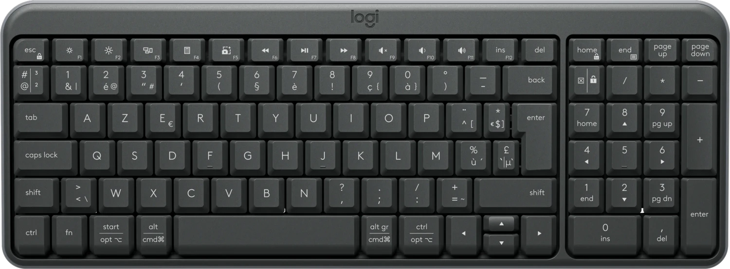 Logitech K250 Kabellose Bluetooth LE Tastatur AZERTY Belgisches Layout Graphite