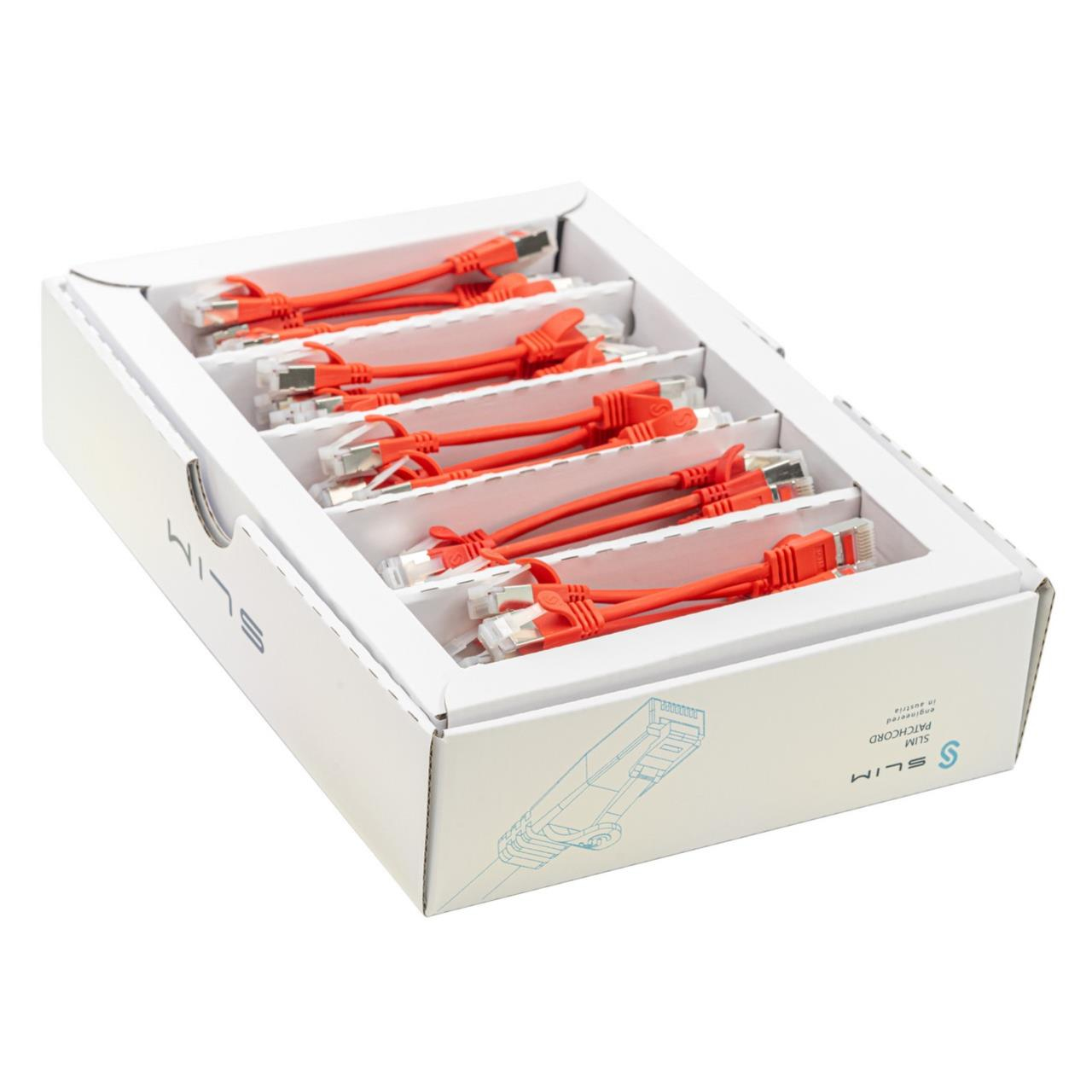 Wirewin SLIM SLIM-LS-K6A 0.1 RD 50 Cat6a U/FTP Patchkabel 0,1 m Orange