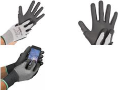 HYGOSTAR Schnittschutzhandschuh CUT SAFE TOUCH, S Spezialfaser Strickhandschuh, Innenhand & Fingerkuppen mit - 1 Stück (33416)