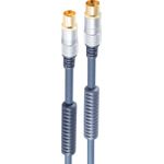 shiverpeaks ®-PROFESSIONAL Antennenanschlußkabel, verchromter Metall-Koaxstecker auf verchromte Metall-Koaxbuchse, Mantelstromfilter, verg. Kontakte RG59U, 10,0m (SP80208)
