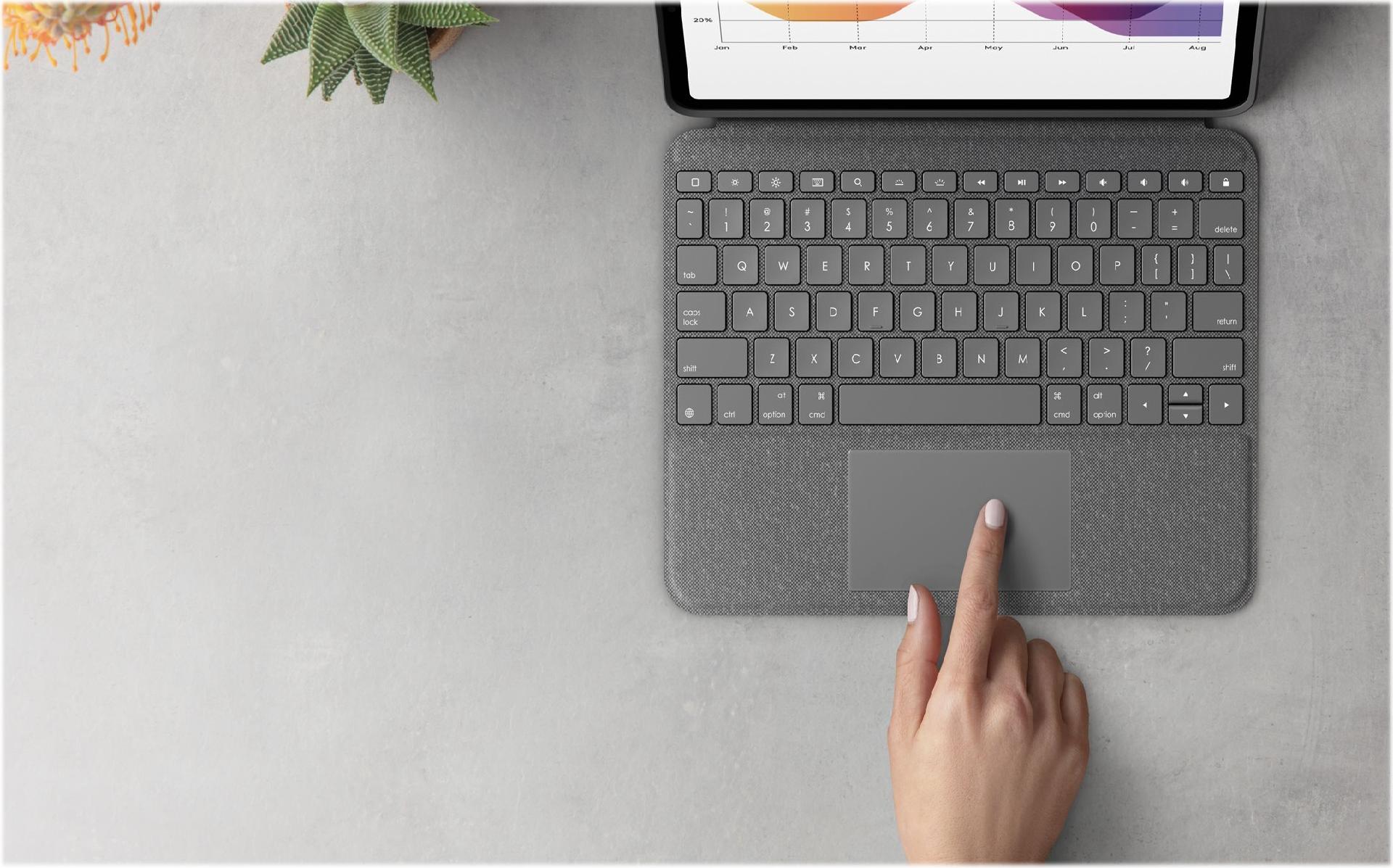 Logitech Folio Touch Tastatur-Case QWERTZ DE für iPad Air 10,9" (4./5. Generation) Oxford Gray