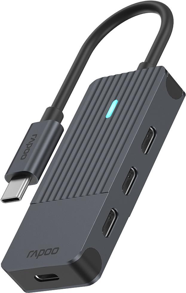 Rapoo USB-C Hub, USB-C auf USB-C, grau (00217696)