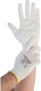 HYGOSTAR Arbeitshandschuh ULTRA FLEX HAND, M weißer Nylon-Handschuh aus Feinstrick mit PU-Beschichtung - 12 Stück (33815)