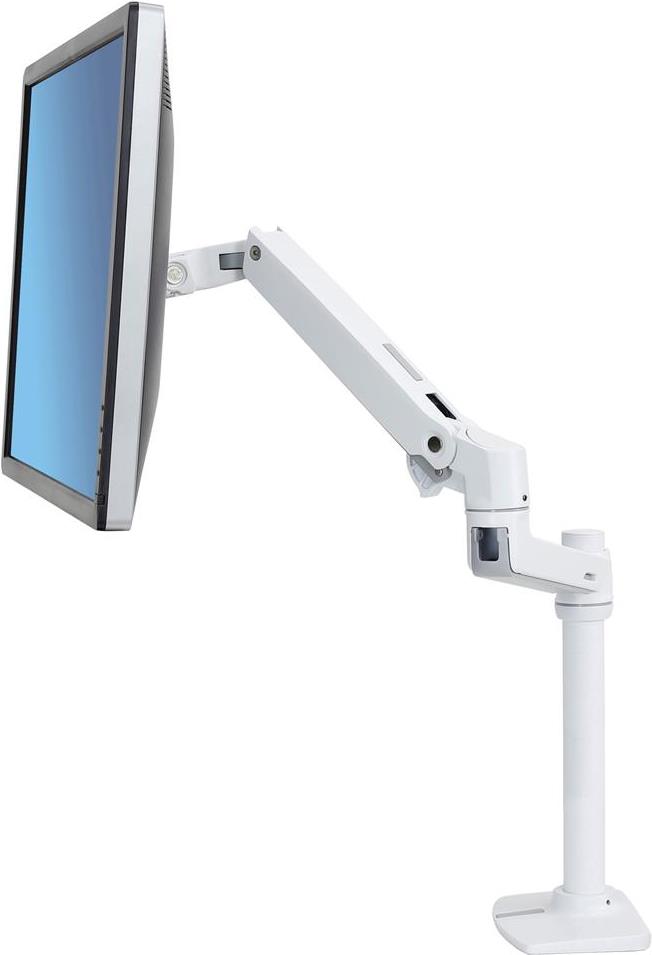 ERGOTRON LX Monitor Arm mit hoher Säule in Weiß - Monitor Tischhalterung mit patentierter CF-Technologie für Bildschirme bis 86,40cm (34") , 3,2 bis 11,3 kg, VESA Standard und 