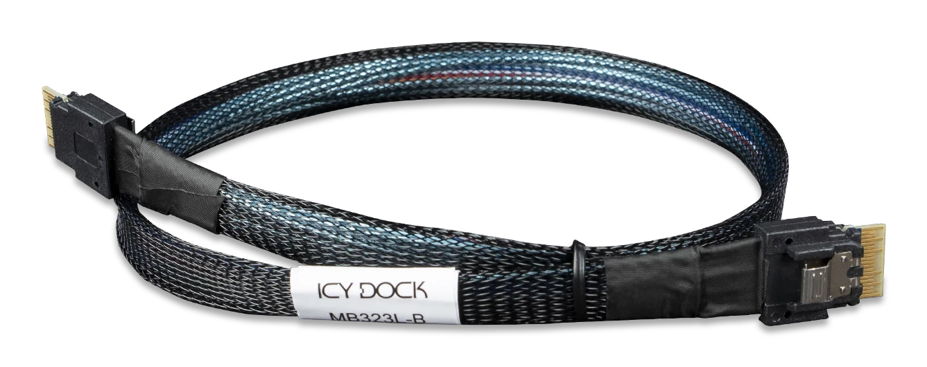 ICY Dock MB323L-B Internes SAS-Kabel SlimSAS 4i SFF-8654 50 cm Schwarz