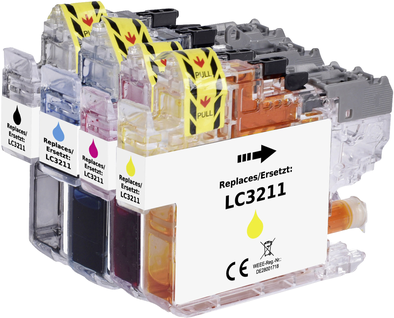 Renkforce Tinte Kombi-Pack ersetzt Brother LC-3211 (LC3211VALDR) Kompatibel Schwarz, Cyan, Magenta, Gelb RF-I-B-LC3211BKCMY RF-5718882 (RF-5718882)
