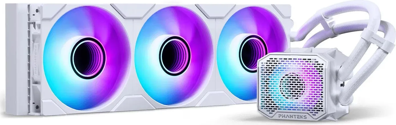 Phanteks Glacier One 360M25 LCD AIO Wasserkühler 360mm weiß mit 6-Zoll IPS-Display