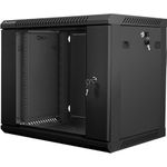 Lanberg Rack Wandschrank 48,30cm (19") 9U/600X450 Glastür schwarz (WF01-6409-10B)