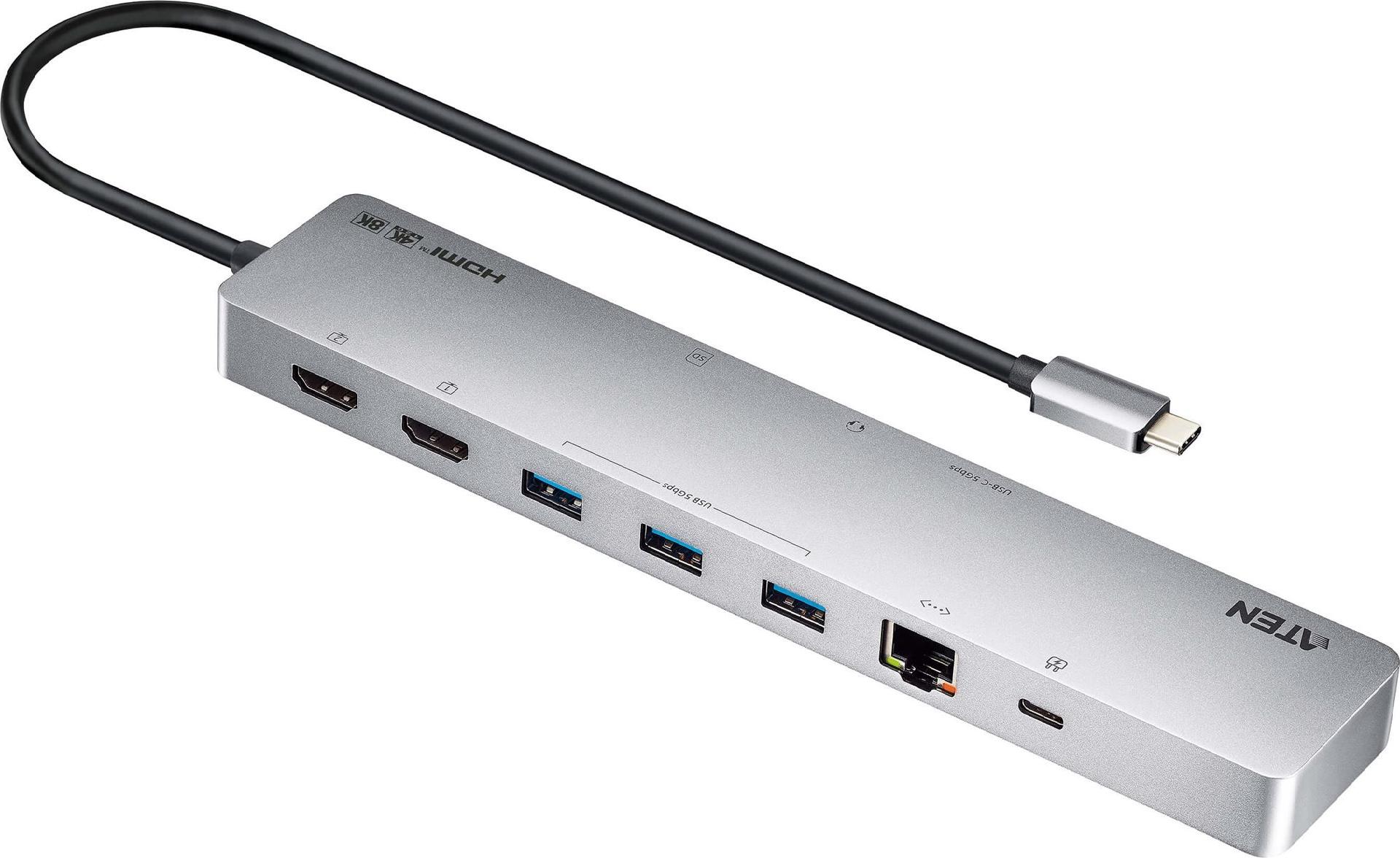 ATEN UH3240 Dockingstation USB-C 2x HDMI 1GbE Silber