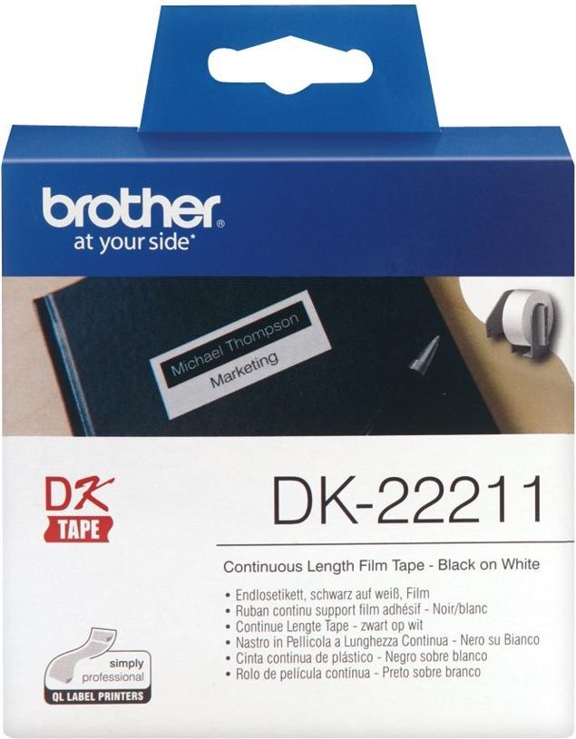Brother DK-22211 Endlosetiketten 29 mm x 15,2 m Selbstklebend Thermodirekt Weiß