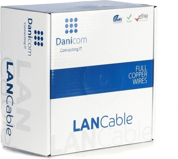 DSIT Danicom CAT7 S/FTP Netzwerkkabel 100m Starrleiter LSZH Dca Orange