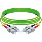 LWL Patchkabel, 50/125 µm, OM5-Faser, SC Duplex Stecker/Stecker, UPC, lindgrün, 10 m UPC-Schliff (392906)