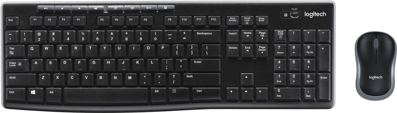 Logitech MK270 Wireless Combo Tastatur-und-Maus-Set 2.4 GHz Schwarz