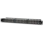 Intellinet 48-Port Cat5e Patchpanel, geschirmt, FTP, 48,30cm (19"), 1 HE, Klemmleisten mit 90 Grad abgewinkelten en (513517)