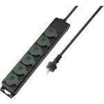 SY-5145342 Steckdosenleiste ohne Schalter Schwarz Standard-Gruen seidenmatt (SY-5145342)