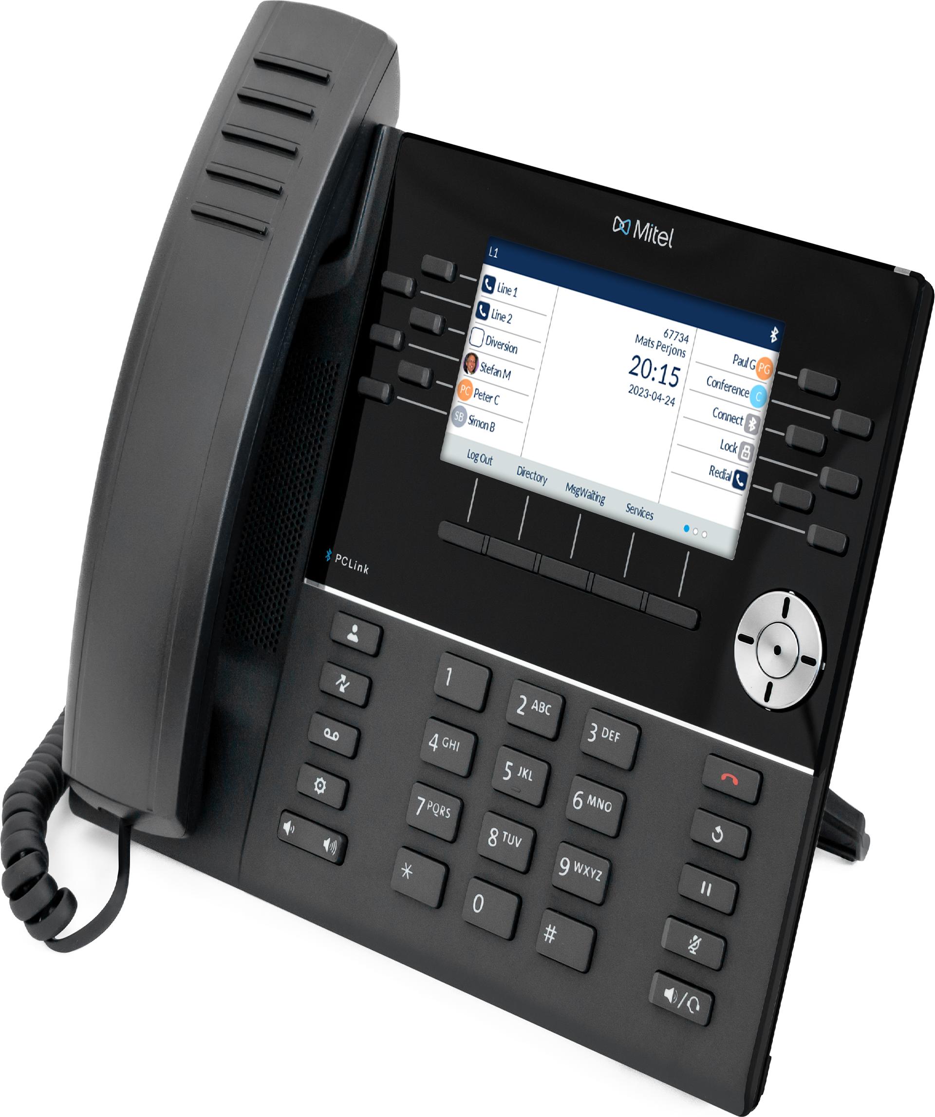 Mitel 6930w IP Phone VoIP-Telefon 4,3" LCD SIP/MiNet PoE Schwarz