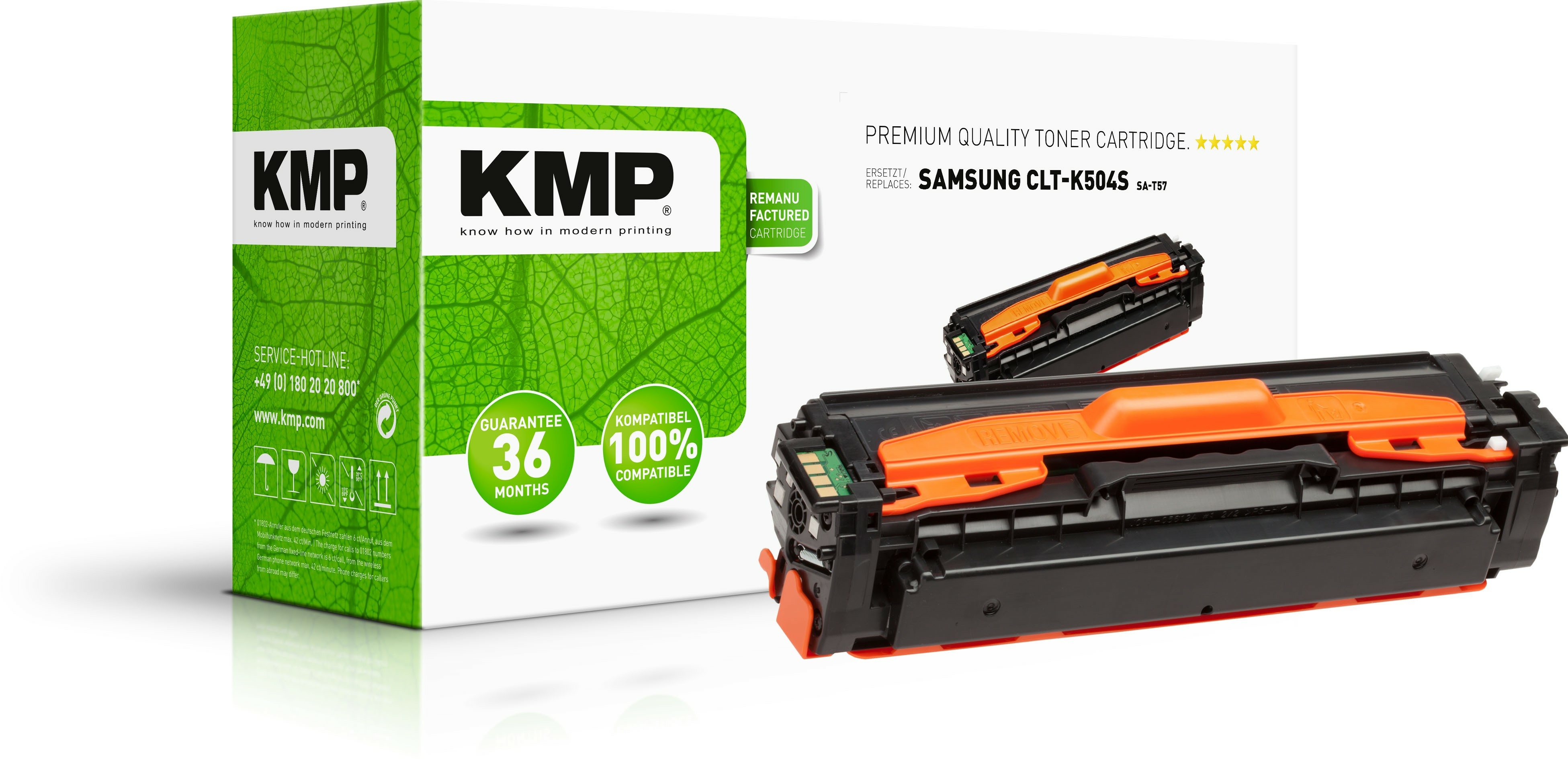 KMP SA-T57 Kompatible Tonerkartusche ersetzt Samsung CLT-K504S 2500 Seiten Schwarz